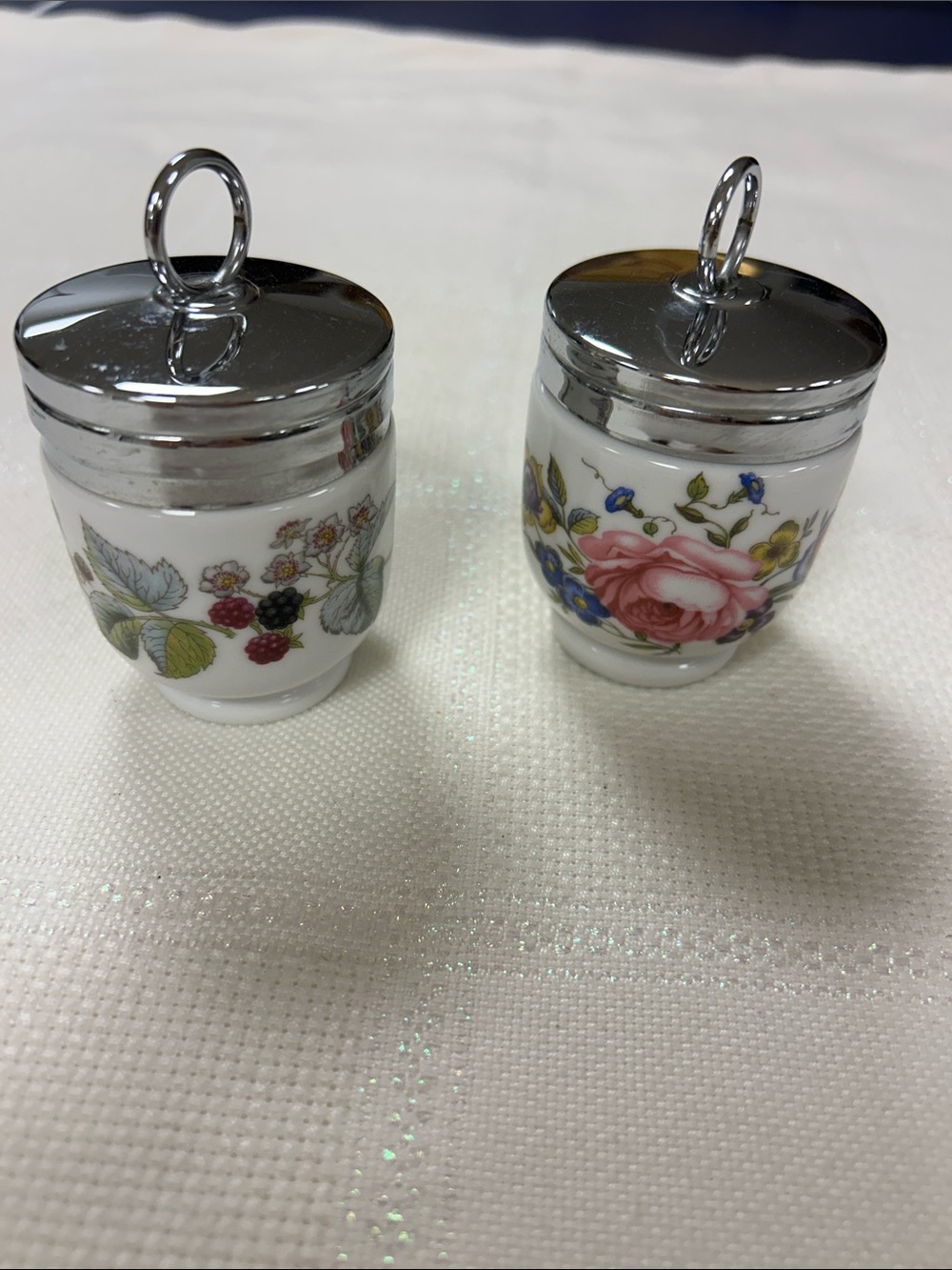 vintage Royal Worcester porcelain egg coddler - set